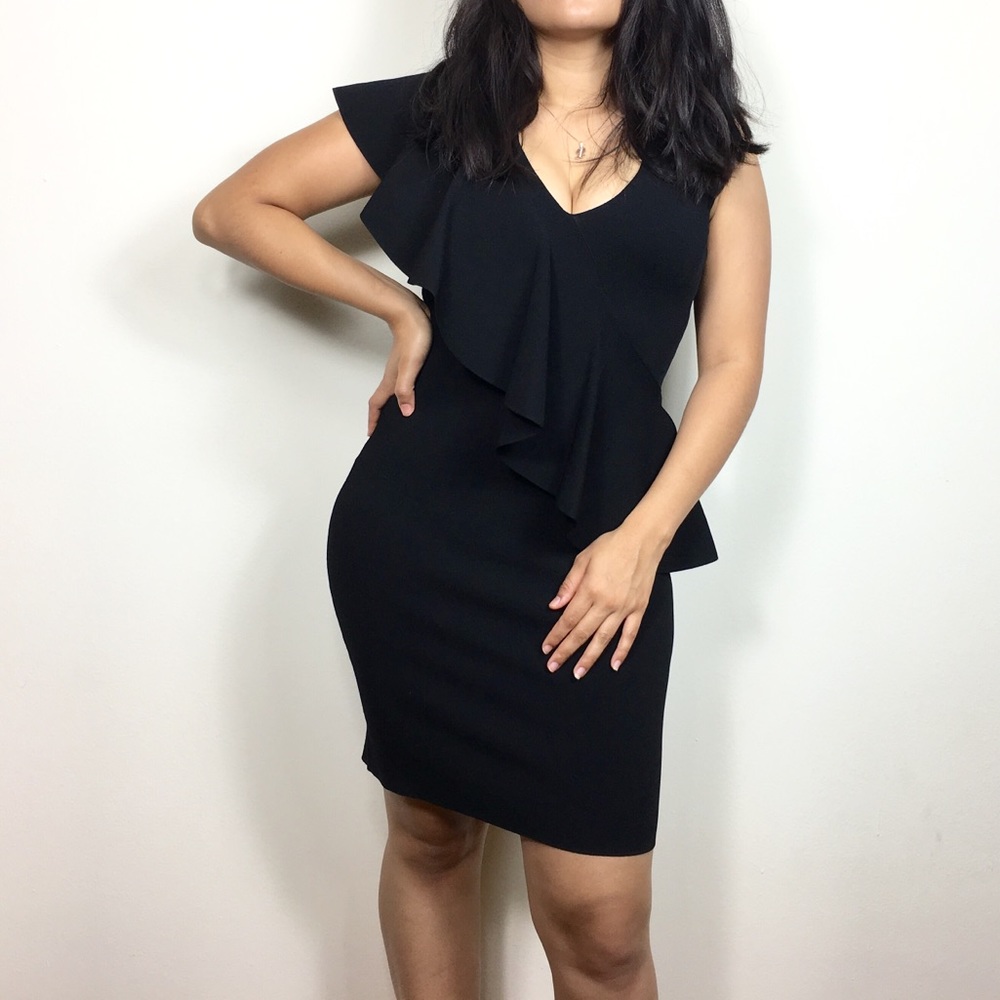 DVF | Sleeveless Asymmetrical Ruffle Front Dress
